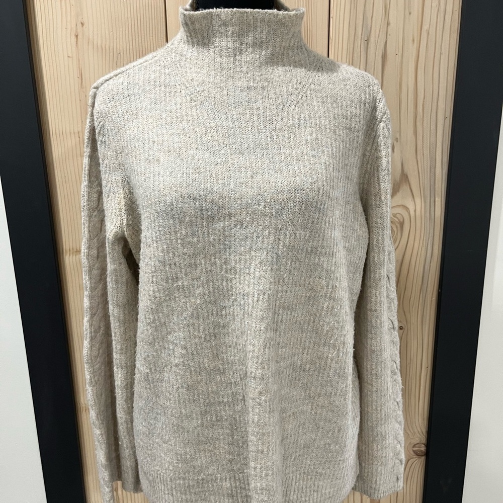 Marled Cream Turtleneck Sweater for Women
